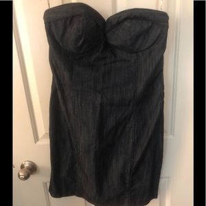 Denim strapless dress